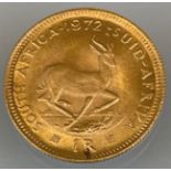 1 Rand Goldmünze (Südafrika, 1972).