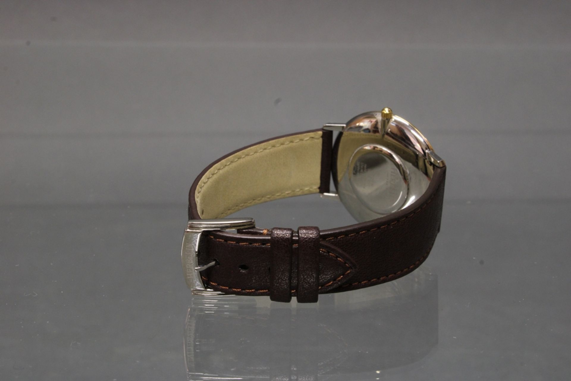 Herrenarmbanduhr, Michel Herbelin, Quarz, Edelstahlgehäuse, teils vergoldet, Gehäuse-Nr. 17015, sil - Bild 4 aus 4