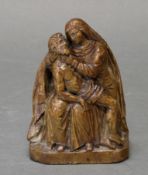 Skulptur, Holz geschnitzt, "Pieta", 18. Jh., 12 cm hoch