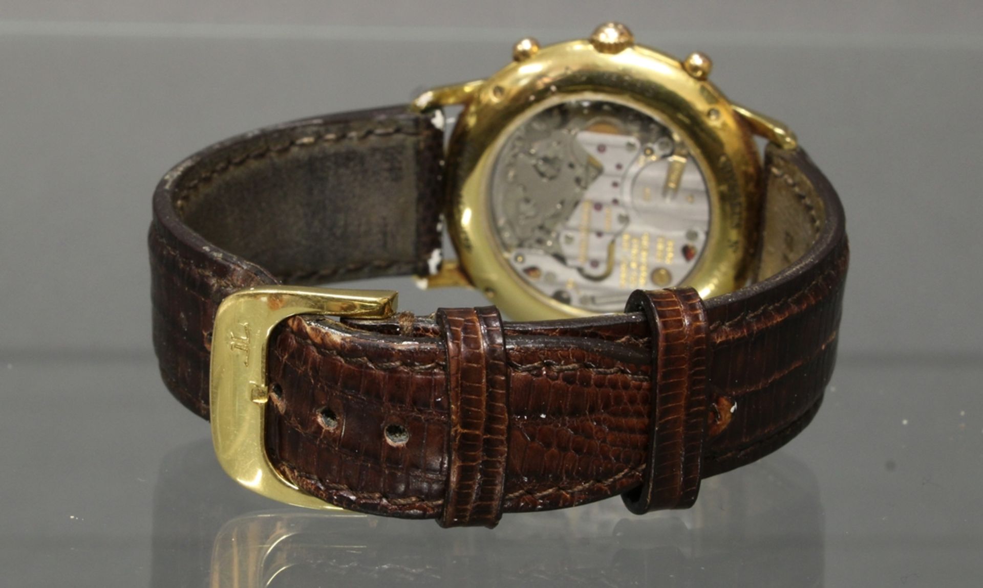 Herrenarmbanduhr, Jaeger LeCoultre, Modell Odysseus, Nr. 0125, Chronograph mit Mondphase, von 1996, - Bild 4 aus 5