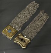 Trachten-Kropfband, 2. Hälfte 19. Jh., Silber 12-lötig, teils vergoldet, rechteckige Schließe mit f