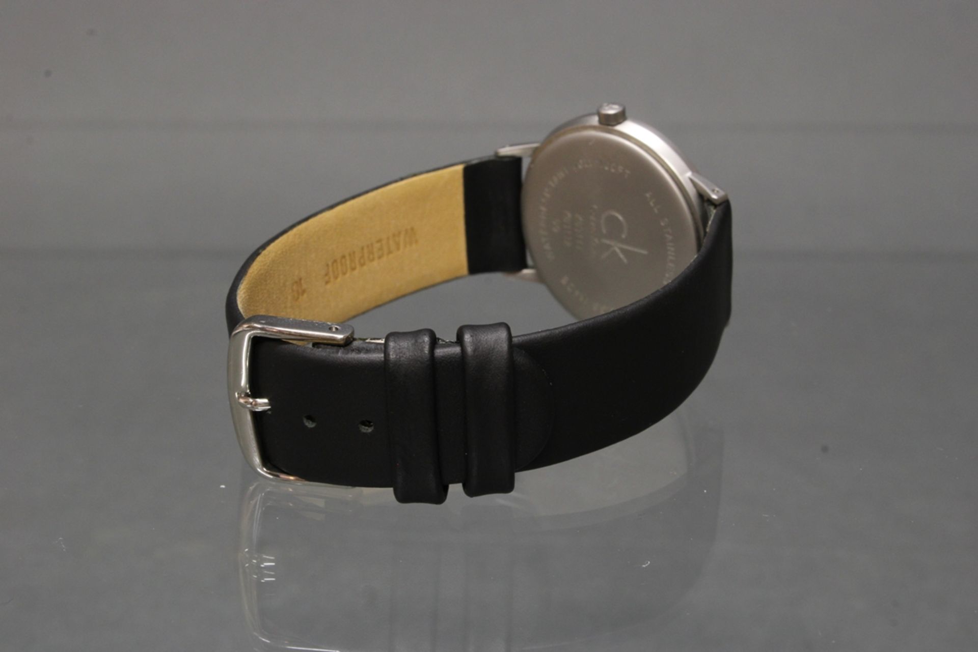 Herrenarmbanduhr, CK / Calvin Klein, Quarz, Stahlgehäuse, Gehäuse-Nr. K0311/K0312, weißes Zifferbla - Bild 4 aus 4