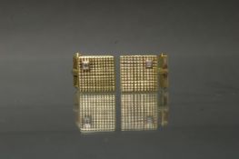 Paar Manschettenknöpfe, GG 585, 2 kleine Diamanten, 15 g
