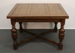 Draw Table / Ausziehtisch, England, wohl 19. Jh., Eiche, zweiseitig ausziehbare Platte auf Baluster