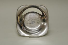 Flachschale, Silber 835, Wilkens, vierseitig, Kordelrand, 2.5 x 18.8 x 18.8 cm, ca. 216 g