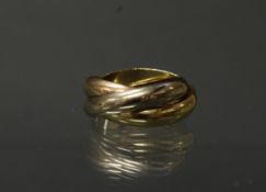 Ring, Cartier, Modell Trinity, WG/RG/GG 750, gepunzt 09862y, 11 g, RM 16 (50), original Etui