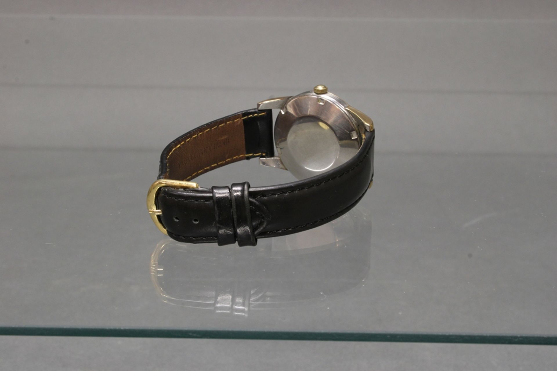 Herrenarmbanduhr, Omega, Modell Seamaster von 1952, Hammer-Automatik, Edelstahlgehäuse mit Goldhaub - Image 4 of 4