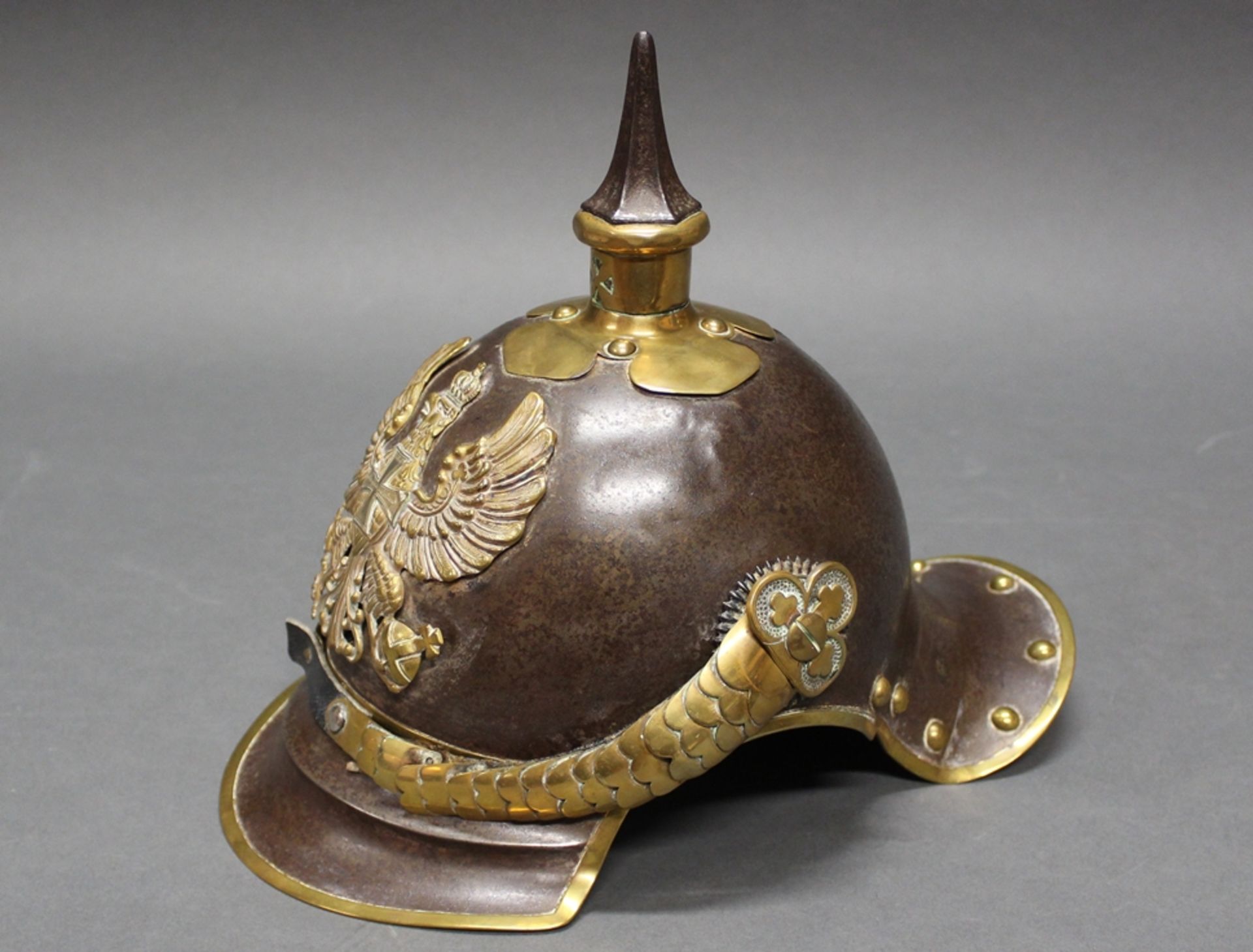 Kürassier-Helm, "Pickelhaube", Preußen, ab 1867, Modell M 1867, für Offiziere, Landwehr, Eisenglock - Bild 2 aus 6