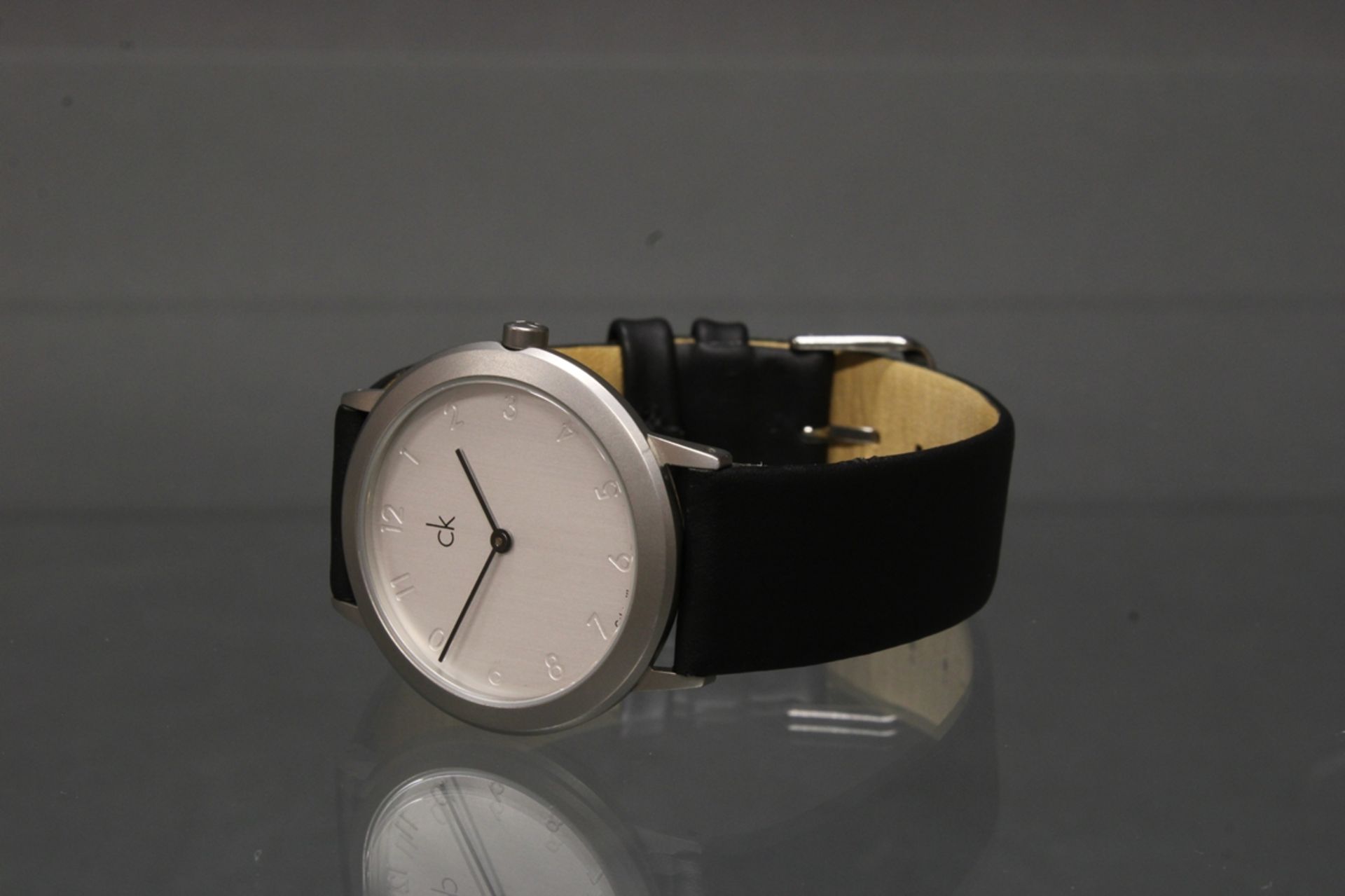 Herrenarmbanduhr, CK / Calvin Klein, Quarz, Stahlgehäuse, Gehäuse-Nr. K0311/K0312, weißes Zifferbla - Bild 3 aus 4