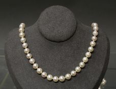 Perlenkette, endlos, 120 Akoya-Zuchtperlen ø ca. 7 mm, ca. 95 cm lang