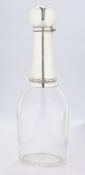 Menageflasche, Silber 800, deutsch, farbloses Glas, Boden mit Sternschliff, silbermontierter Hals m