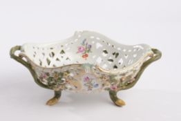 Korbschale, Meissen, Schwertermarke, 1850-1924, 1. Wahl, Modellnummer A 57, Asthenkel und Astfüße, 