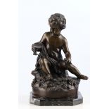 Bronze, braun patiniert, "Bacchus", auf Marmorsockel, 26 cm hoch