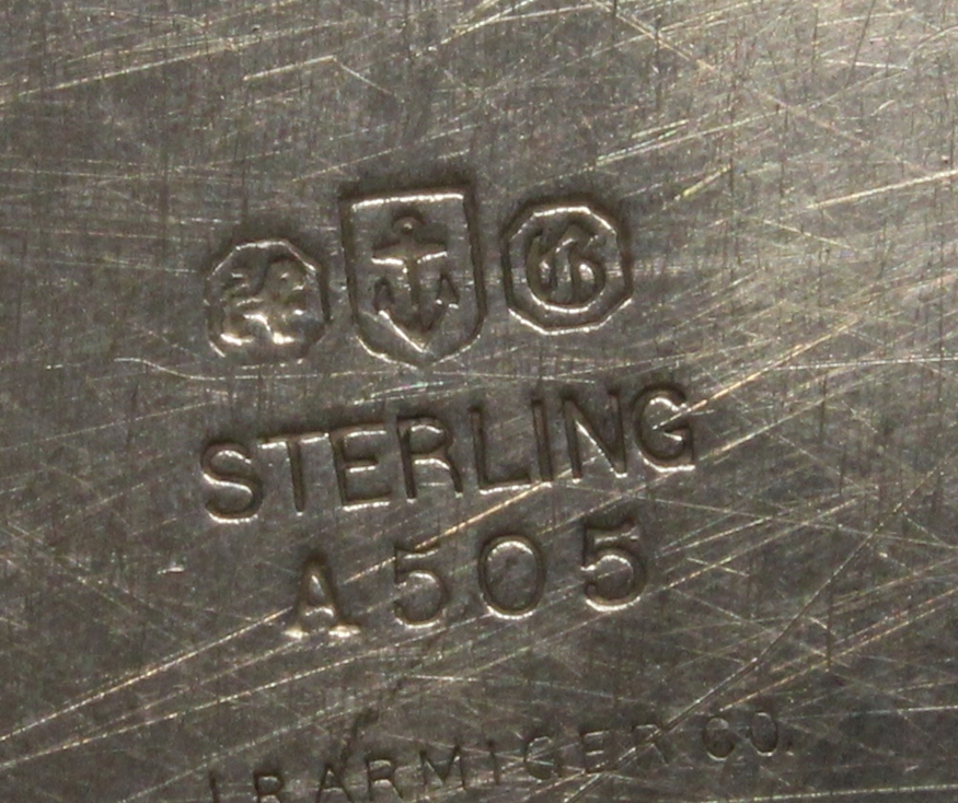 12 Teller, Silber 925, Gorham, Perlrand, Spiegel je graviert mit ligiertem Monogramm, ø 15.2 cm, zu - Image 3 of 3
