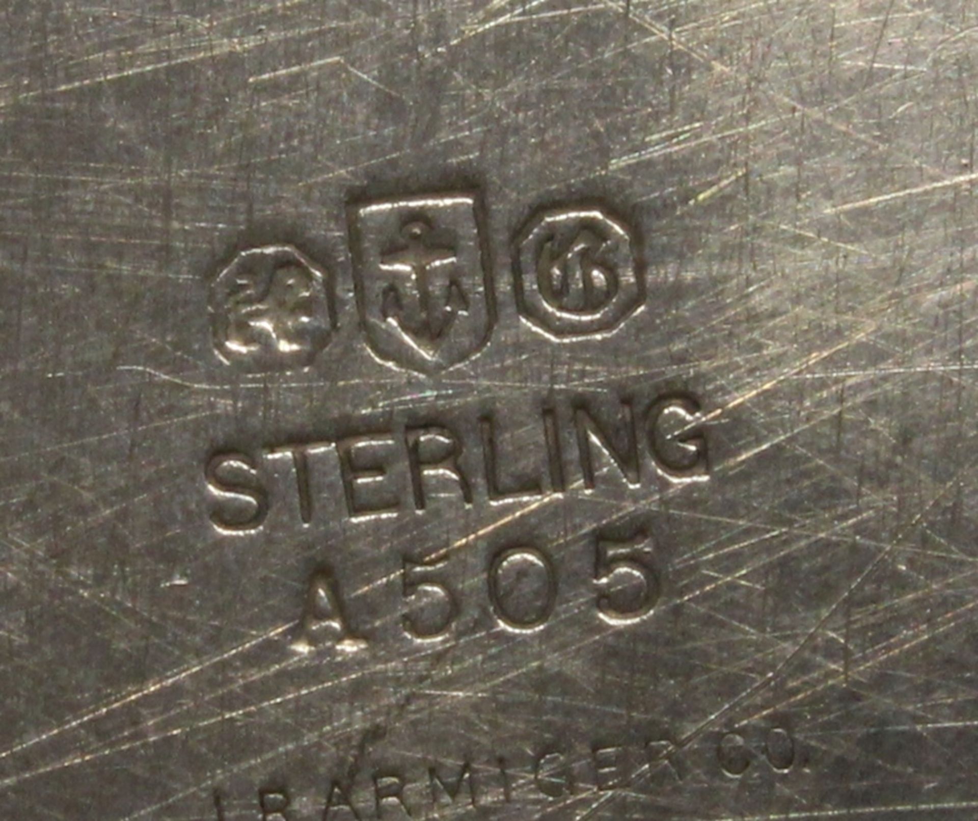 12 Teller, Silber 925, Gorham, Perlrand, Spiegel je graviert mit ligiertem Monogramm, ø 15.2 cm, zu - Bild 3 aus 3