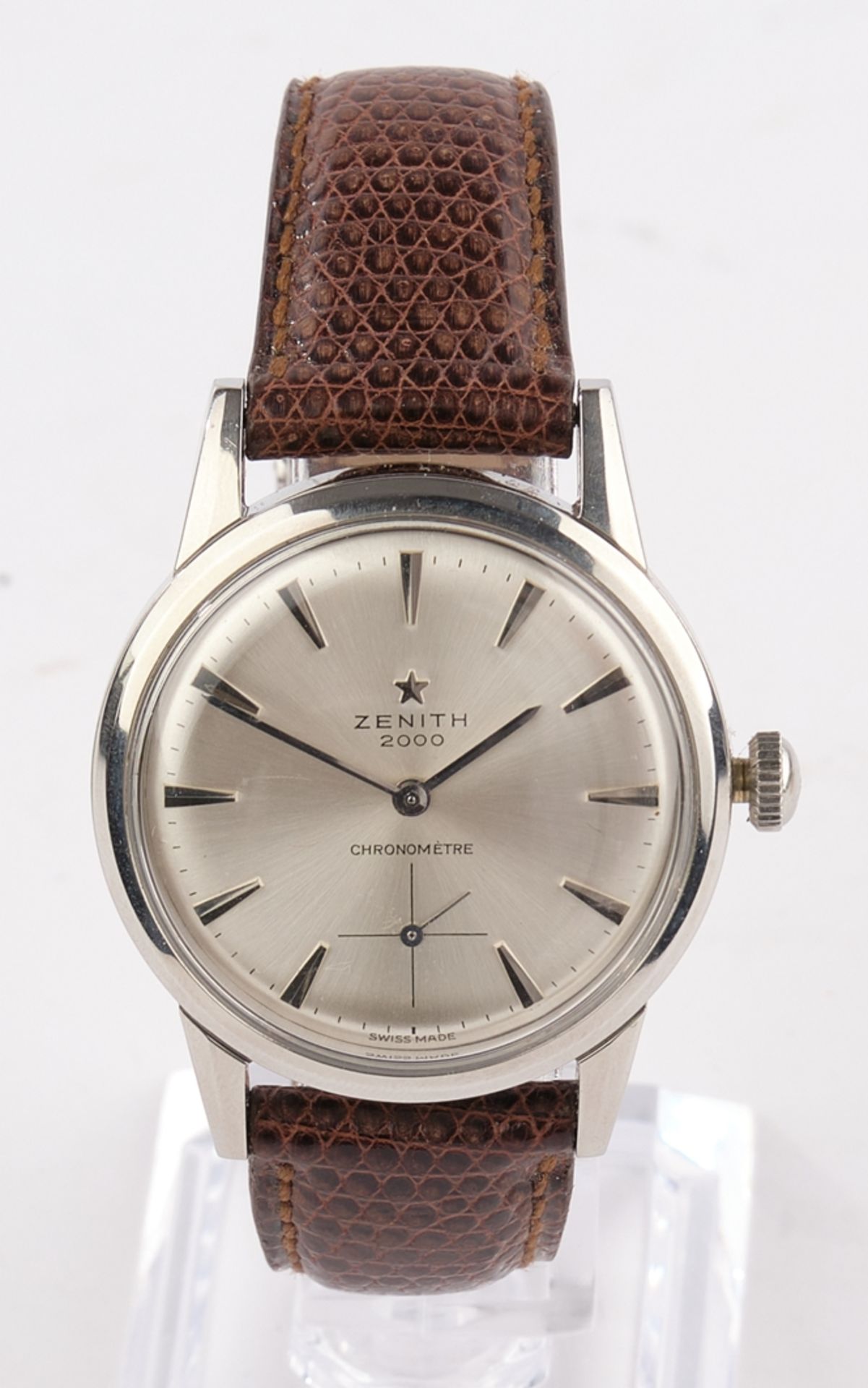 Armbanduhr Zenith 2000 Chronometer, Schweiz, 1960er Jahre, wohl Cal. 135, Handaufzug, neuwertiges b