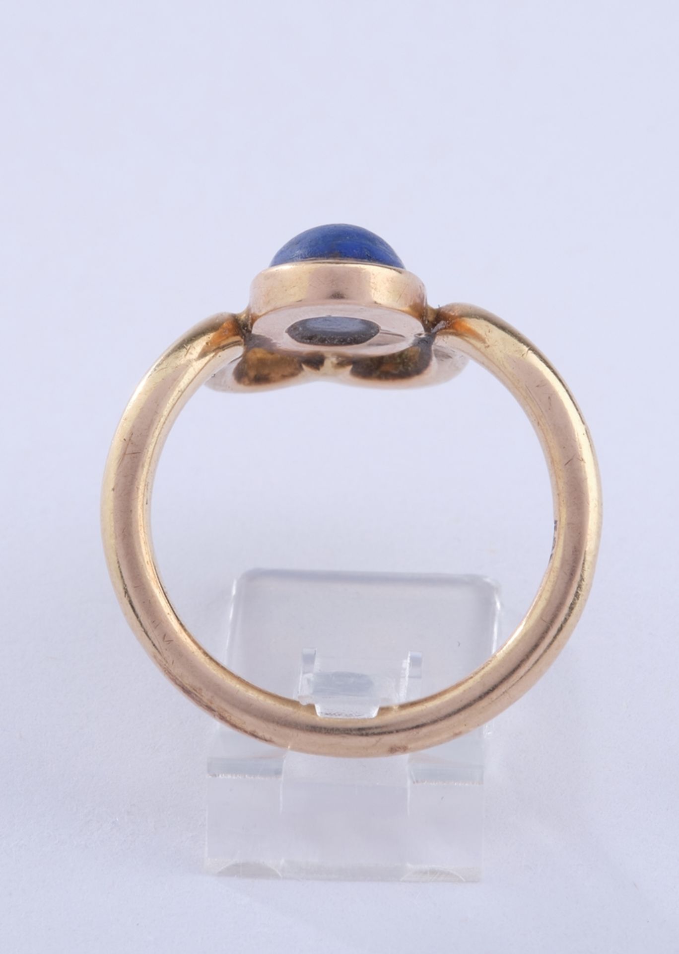 Ring, GG 585, Lapislazuli-Cabochon, RM 17, 5.16 g - Bild 3 aus 4