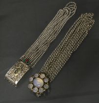 Trachten-Kropfband, Silber, rechteckige Schließe mit filigranem Durchbruchdekor, mittig Initialen H