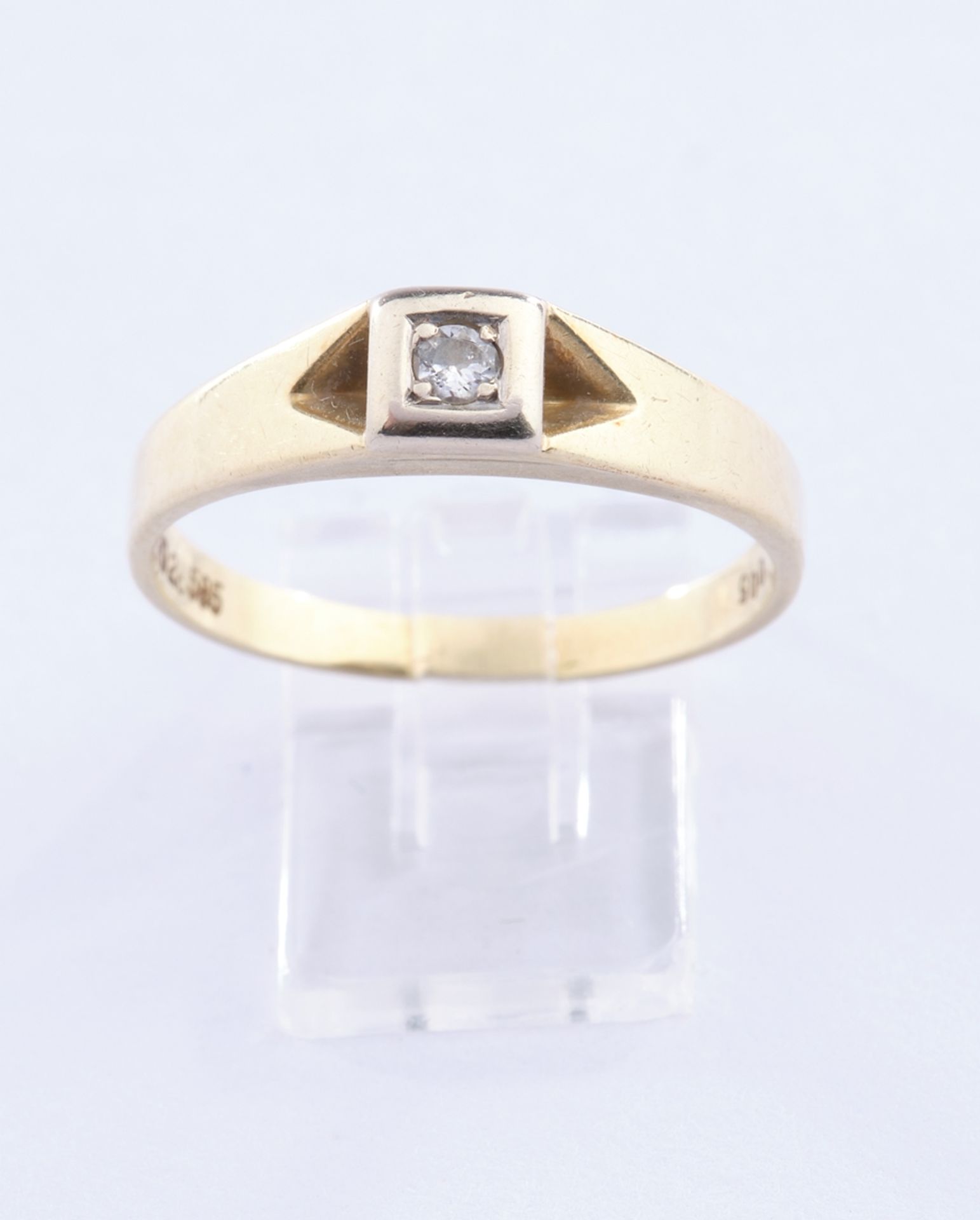 Ring, GG 585, Brillant ca. 0.01 ct., 2.23 g, RM 17