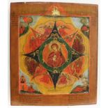 Ikone, Tempera auf Holz, Gottesmutter "Unverbrennbarer Dornbusch", Russland, 19. Jh., 44.5 x 39 cm,