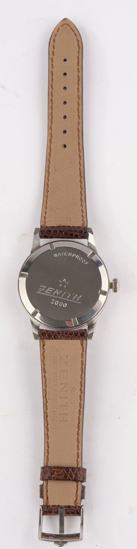Armbanduhr Zenith 2000 Chronometer, Schweiz, 1960er Jahre, wohl Cal. 135, Handaufzug, neuwertiges b - Image 3 of 7