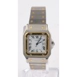 Armbanduhr, Cartier Santos, Schweiz, 1980/90er Jahre, Stahl/Gold 750, Automatik-Uhrwerk mit Datumsa