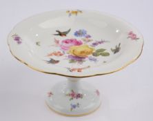 Tafelaufsatz, Meissen, Schwertermarke, 1850-1924, 1. Wahl, Osier, bunte Blumen, Insekten und Vögel,