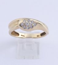 Ring, GG 585, 10 Brillanten, RM 18.5, ca. 3.46 g