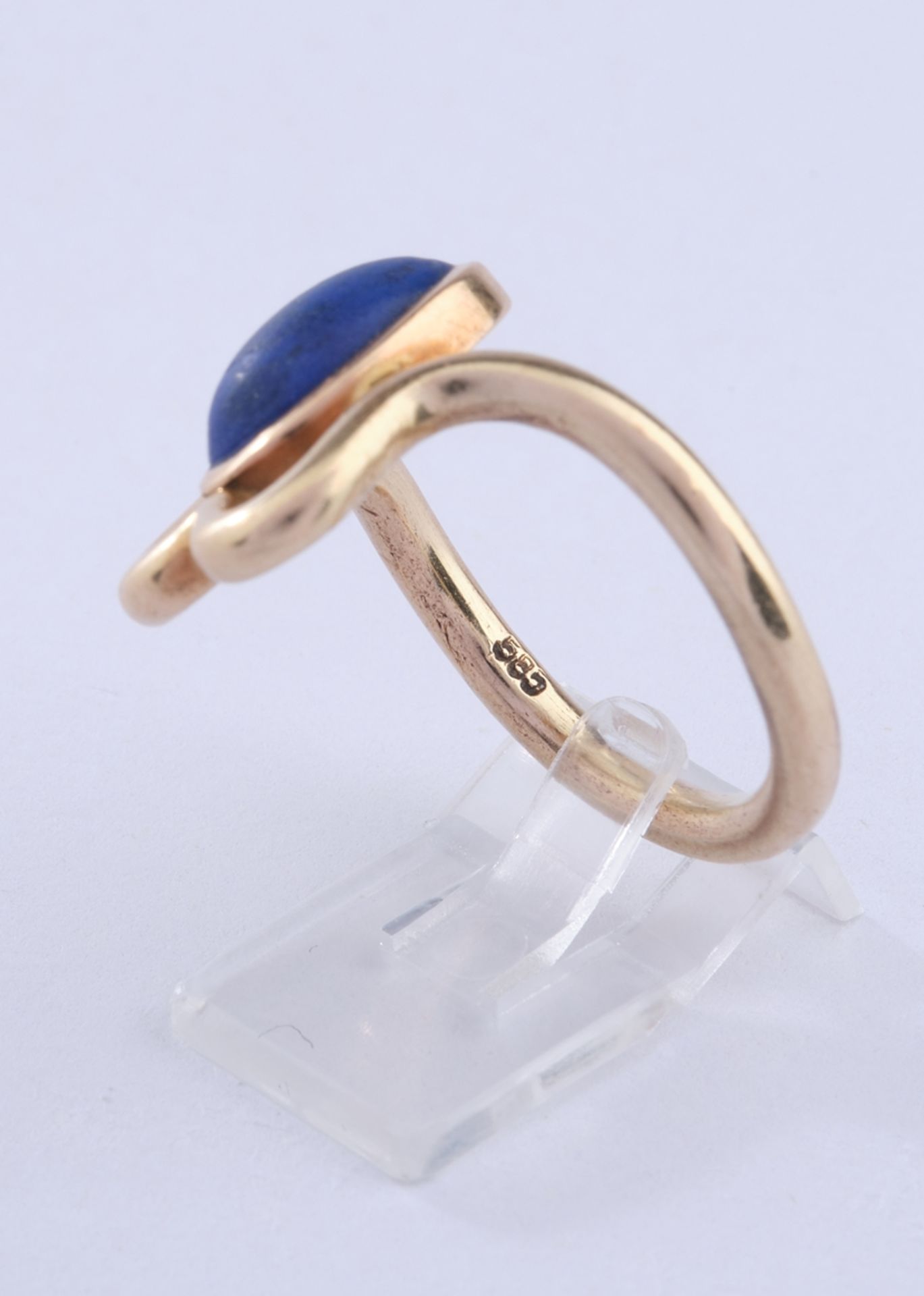 Ring, GG 585, Lapislazuli-Cabochon, RM 17, 5.16 g - Bild 4 aus 4