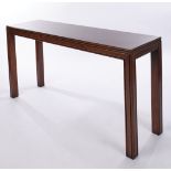 Konsoltisch, Mid Century, 20. Jh., Platte mit Wurzelfurnier, 68 x 138 x 38 cm