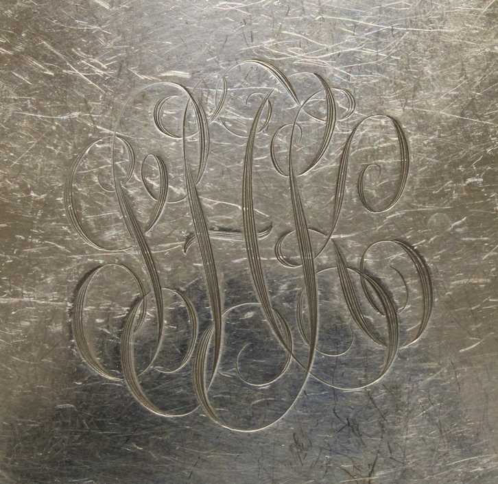 12 Teller, Silber 925, Gorham, Perlrand, Spiegel je graviert mit ligiertem Monogramm, ø 15.2 cm, zu - Image 2 of 3