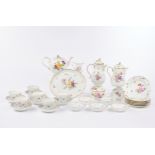 Kaffee- und Teeservice, 30-tlg., Meissen, Schwertermarke, 1850-1942, 1. Wahl, Blumen und Insekten,