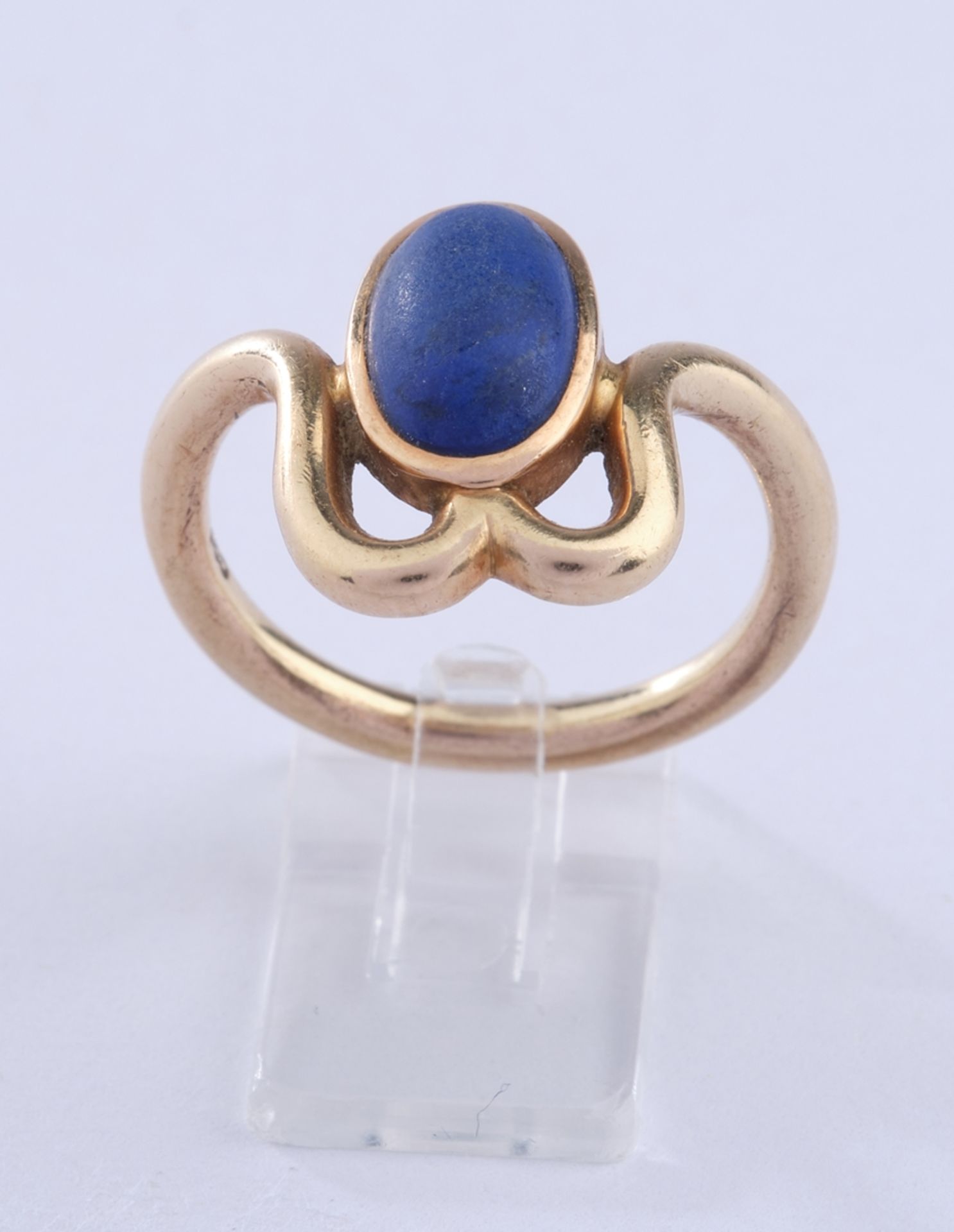 Ring, GG 585, Lapislazuli-Cabochon, RM 17, 5.16 g - Bild 2 aus 4