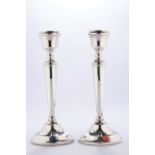 Paar Lampenfüße, Silber 925, Sheffield, 1973, A.T. Cannon Ltd., auch als Kerzenleuchter verwendbar,