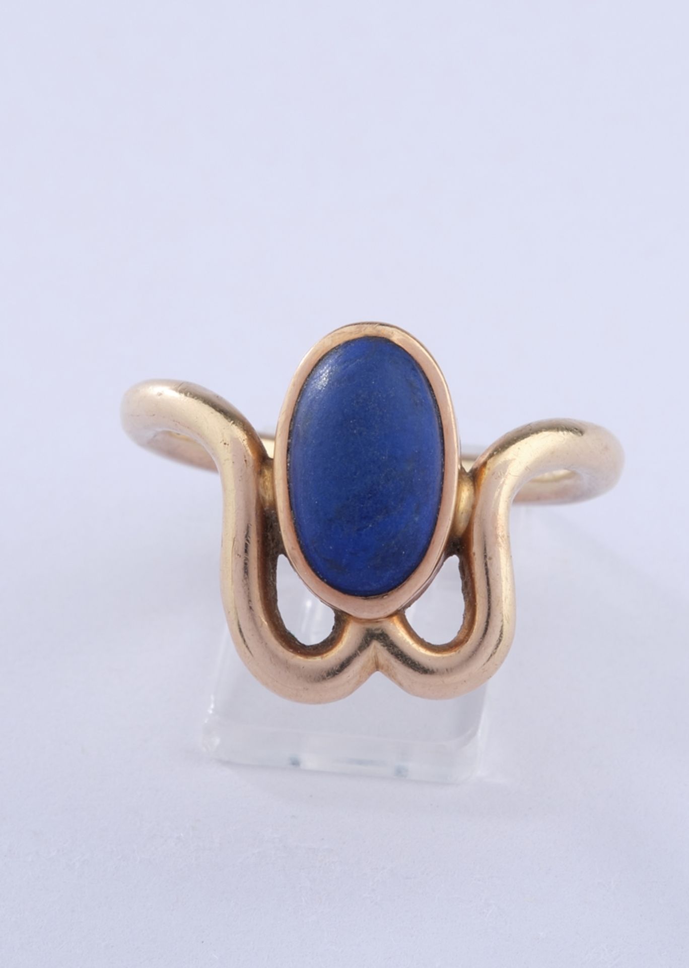 Ring, GG 585, Lapislazuli-Cabochon, RM 17, 5.16 g