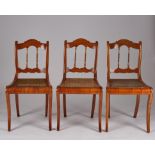 3 Stühle, Spätbiedermeier, 19. Jh., Sitzfläche mit Rattan, H. 88 cm, restauriert