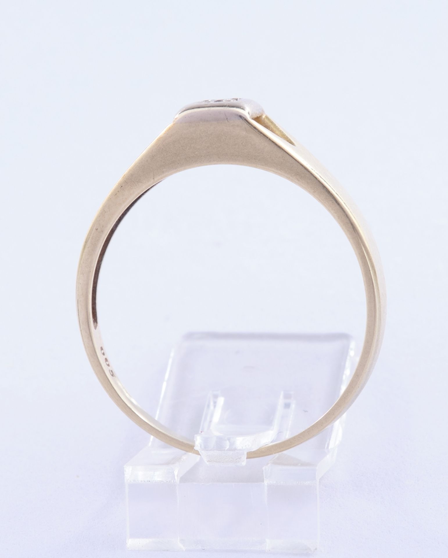 Ring, GG 585, Brillant ca. 0.01 ct., 2.23 g, RM 17 - Bild 3 aus 4