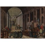2 kolorierte Holzschnitte, "Arche Noah", "Alttestamentarische Szene", 16./17.Jh., 11 x 15.5 cm bzw.