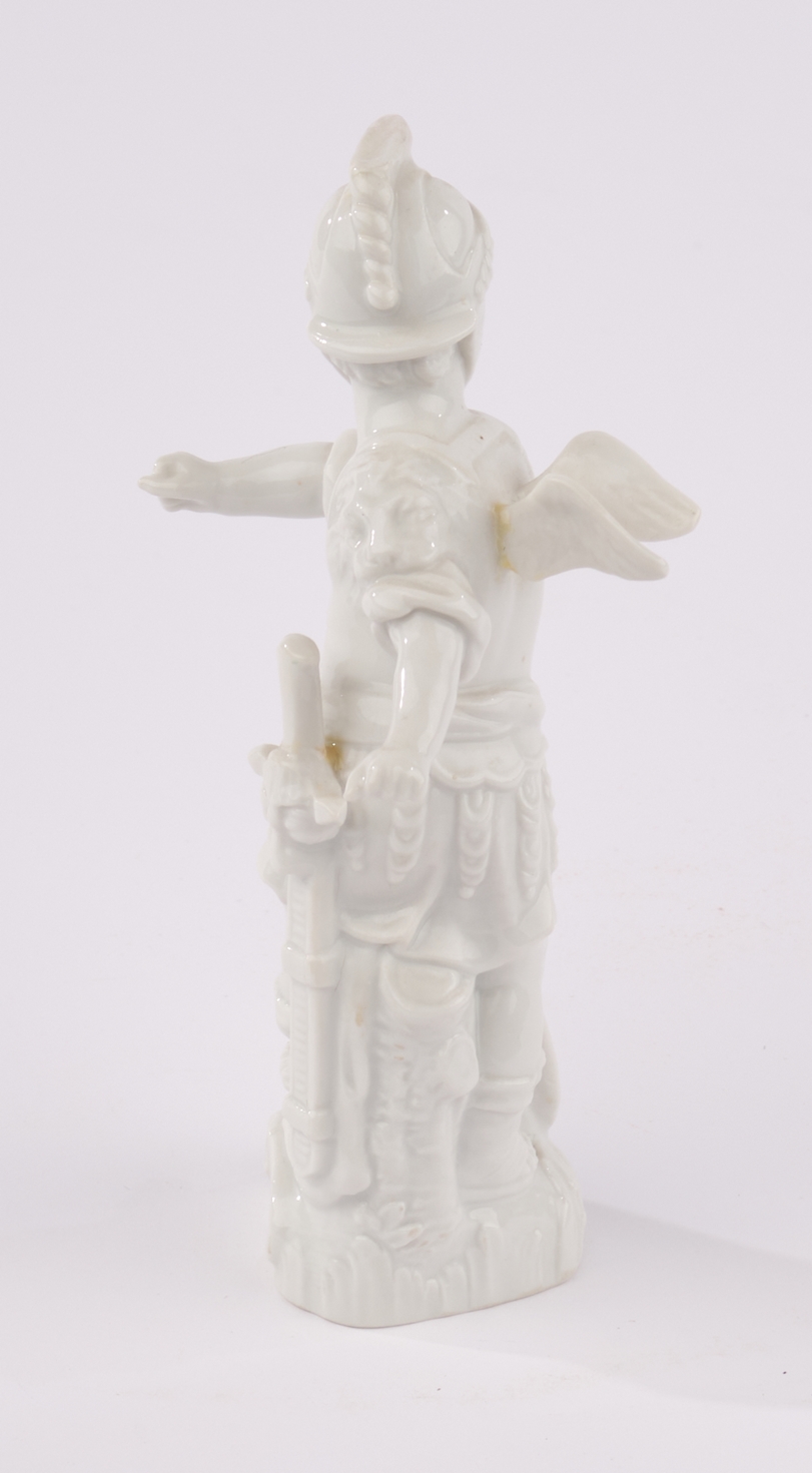 Porzellanfigur, "Putto als Krieger", KPM Berlin, Weißporzellan, 12 cm hoch, ein Flügel geklebt - Image 2 of 3