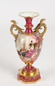 Große Vase, "Das Alter", signiert C. Meisel, 61 cm hoch, als Lampenfuß umgebaut, gering bestoßen