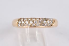 Brillantring, Gold 750, 45 Vollschliffbrillanten zus. ca. 0.60 ct., 4.5 g, RM 14