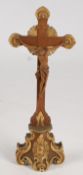 Skulptur, Holz geschnitzt, "Holzkreuz Corpus Christi", 18. Jh., 78 cm hoch, stellenweise Farbabplat