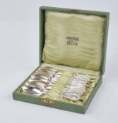 11 Kaffeelöffel, Silber 800, Wilkens, Juwelierstempel Jean Koch (Köln), rocaillierter Dekor mit kle