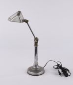 Schreibtischlampe, "Pirouett Nice", Art Deco, Frankreich, 1930er Jahre, verchromtes Metallgestell, 