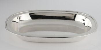 Brotschale, Silber 800, Italien, Schiavon, Profilrand, gerundete Ecken, 3.5 x 27.5 x 20.5 cm, ca. 4