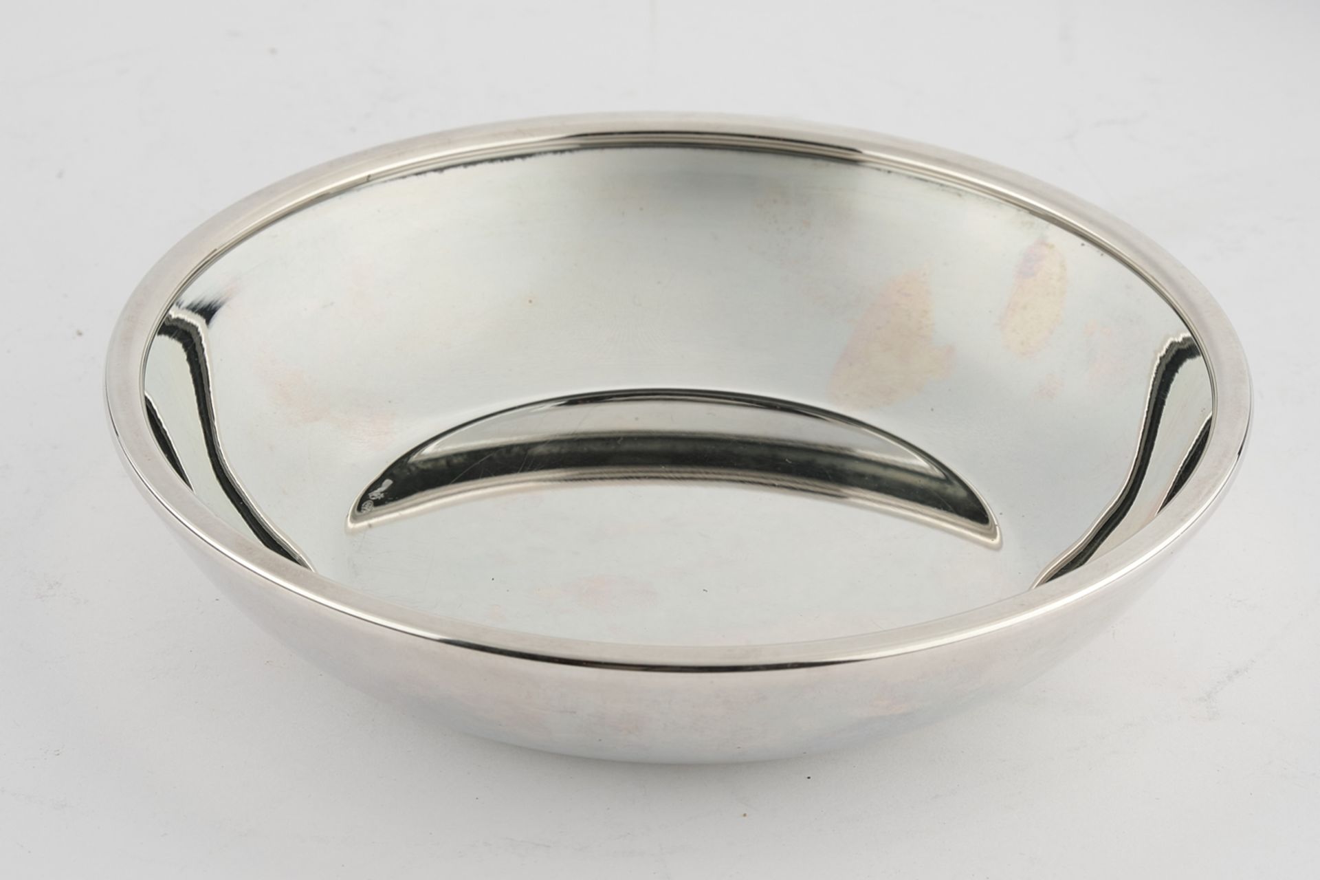 Schale, Silber 800, Italien, Schiavon, glatt, ansteigend, 3.4 cm hoch, ø 16.7 cm, ca. 230 g