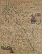 Karte,"Regionum Coloniense Electoratu et Archiepiscopatu Subditarum Peraccurata Tabula", altkolorie