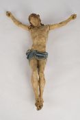Skulptur, Holz geschnitzt, "Christus Korpus", 17. Jh., 90 cm hoch, Arme abnehmbar.