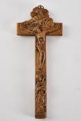 Reliquienkreuz, Holz geschnitzt, wohl 19. Jh., 26 cm hoch, leicht beschädigt