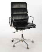 Soft Pad Chair, Entwurf EA 219, Ray und Charles Eames, Hermann Miller, 2. H. 20. Jh., verchromtes